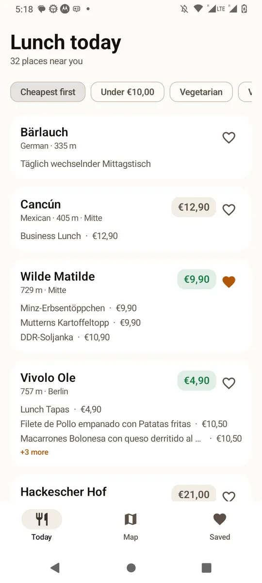 LunchHop app screenshot